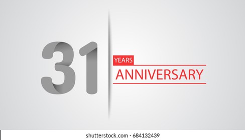 31 Years simple anniversary celebration logo, anniversary for celebration, birthday, wedding and party