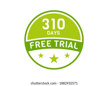 310 days free trial. 310 day Free trial badges