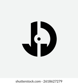 310 letter logo shape geometric math educational learning round circle ellipse negative space J J