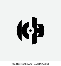 311 letter logo shape geometric math educational learning round circle ellipse negative space K K
