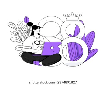 3.12 International Women's Day professional women flat character vector concept operation hand drawn illustration
