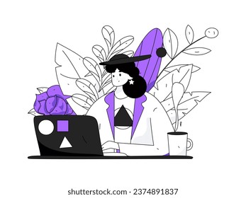 3.12 International Women's Day professional women flat character vector concept operation hand drawn illustration
