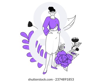 3.12 International Women's Day professional women flat character vector concept operation hand drawn illustration
