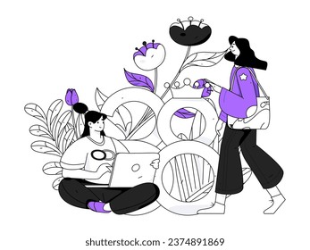 3.12 International Women's Day professional women flat character vector concept operation hand drawn illustration
