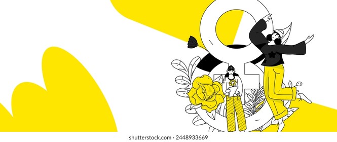 3.12 International Women's Day professional women flat character vector concept operation hand drawn illustration
