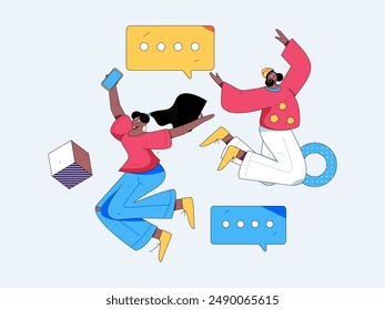 3.12 International Women's Day professional women flat character vector concept operation hand drawn illustration

