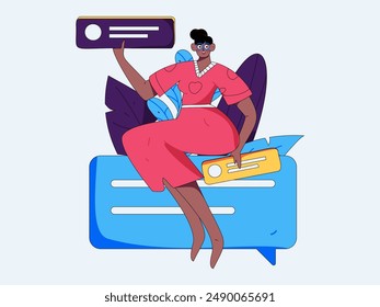 3.12 International Women's Day professional women flat character vector concept operation hand drawn illustration
