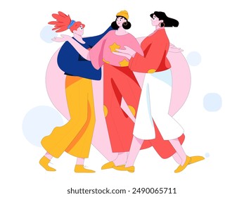 3.12 International Women's Day professional women flat character vector concept operation hand drawn illustration
