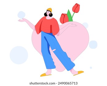 3.12 International Women's Day professional women flat character vector concept operation hand drawn illustration
