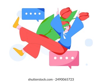 3.12 International Women's Day professional women flat character vector concept operation hand drawn illustration
