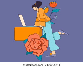 3.12 International Women's Day professional women flat character vector concept operation hand drawn illustration
