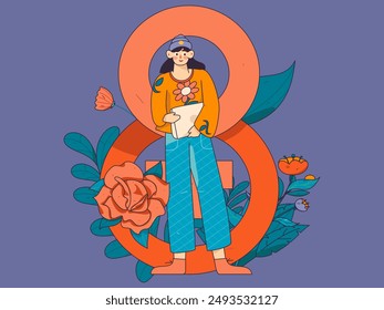3.12 International Women's Day professional women flat character vector concept operation hand drawn illustration
