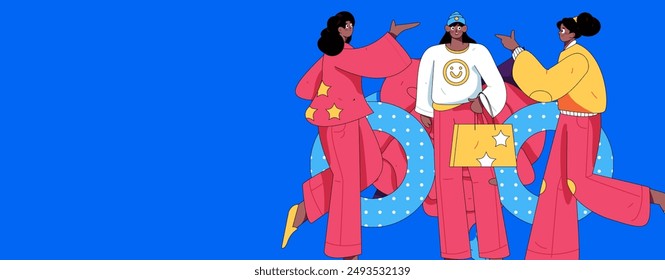 3.12 International Women's Day professional women flat character vector concept operation hand drawn illustration
