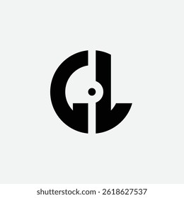 312 letter logo shape geometric math educational learning round circle ellipse negative space L L