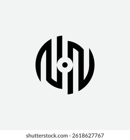 314 letter logo shape geometric math educational learning round circle ellipse negative space N N