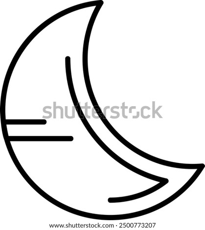 314 - Moon Line Filled Vector Icon Design