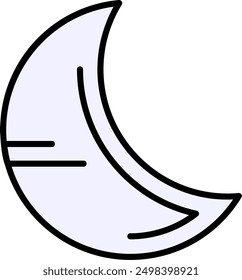 314 - Moon Line Vector Icon Design