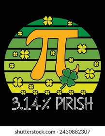 3.14% PIrish Funny St. Patricks Math Geek Pi Day T-Shirt
