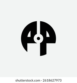 316 letter logo shape geometric math educational learning round circle ellipse negative space P P