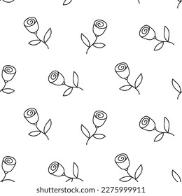 31Seamless pattern of hand drawn of doodle rose buds on isolated background. Design for mothers day, Easter, springtime and summertime celebration, scrapbooking, textile, home decor, paper craft.