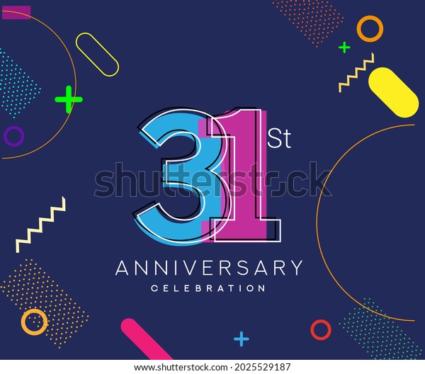 31st Anniversary Logo Vector Design Birthday Stock Vector (Royalty Free ...