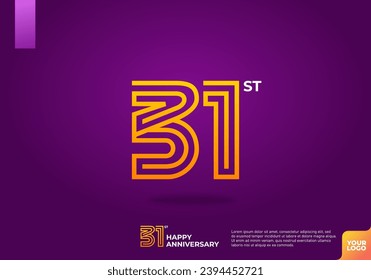 31st anniversary logotype with dark purple background