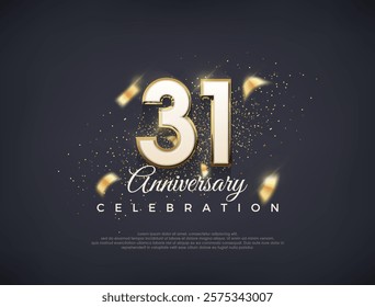 31st anniversary number with fancy numerals. luxury premium vector design. Premium vector for poster, banner, celebration greeting.