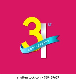 31st Anniversary simple emblems, template design for web, game ,Creative poster, booklet, leaflet, flyer, magazine, invitation card
