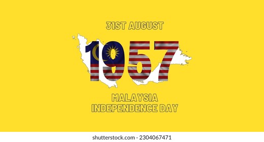 31st August 1957: Malaysia Independence Day Vector Illustration. It is perfect for designing eye-catching posters, banners, social media graphics and more. 