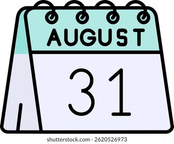 31st of August Line vector Icon Design