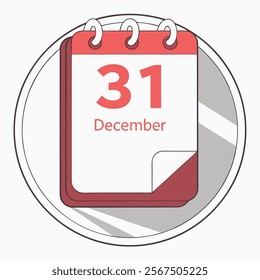 31st December Calendar - Year-End Planner and Countdown Reminder