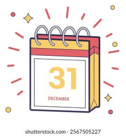 31st December Calendar - Year-End Planner and Countdown Reminder