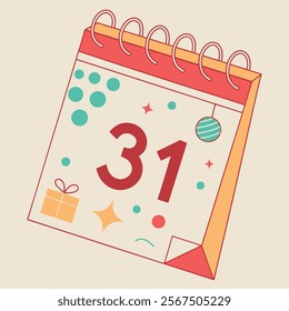 31st December Calendar - Year-End Planner and Countdown Reminder