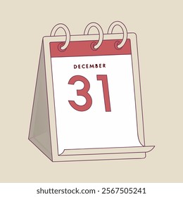 31st December Calendar - Year-End Planner and Countdown Reminder