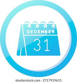 31 de Diciembre Línea Vector Icon Design