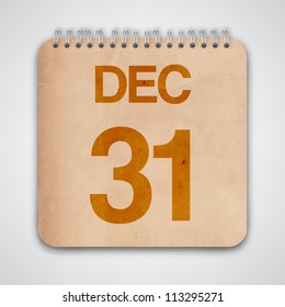 31st December on Old Notebook Vector