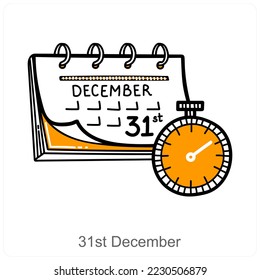 31st December and party icon concept