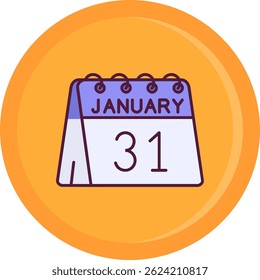 31 de enero Línea de Vector Icon Design