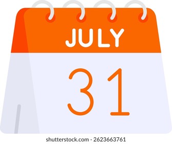 31 de julio Línea Vector Icon Design