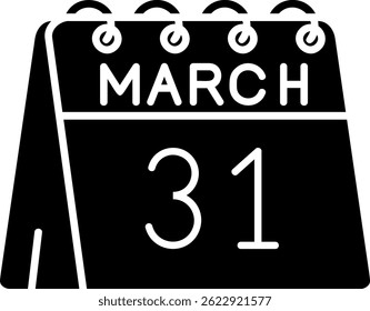 31st of March Line vector Icon Design
