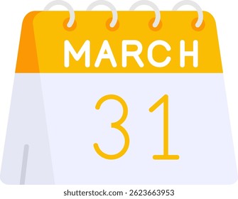 31st of March Line vector Icon Design