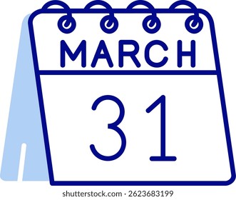 31 de Marzo Línea Vector Icon Design