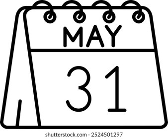 31 de mayo Línea Vector Icon Design