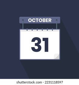 31st October calendar icon. October 31 calendar Date Month icon vector illustrator