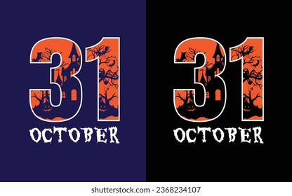 31st october, Halloween t-shirt design.