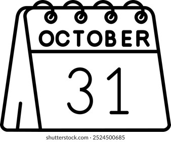 31st of October Line vector Icon Design