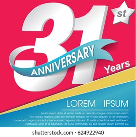 31st Year Anniversary Celebration Design, Number vector template