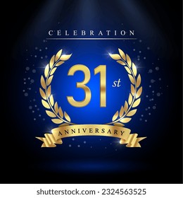 31st years celebration anniversary logo vector isolated on dark blue background