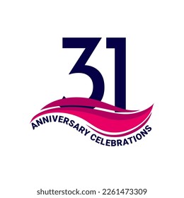 31th anniversary celebration logo design. Vector Eps10