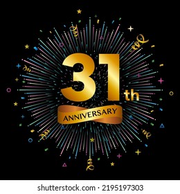 31th anniversary celebration logotype. Golden anniversary celebration template design, Vector illustrations.